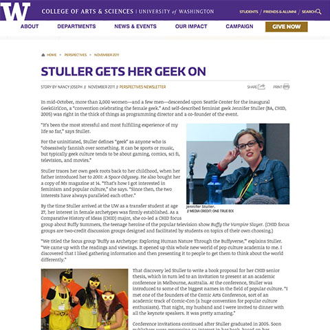 Media profile of Jennifer K. Stuller